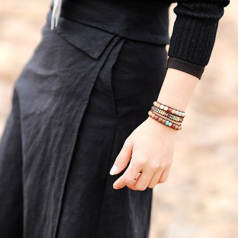 Vintage Jasper Wrap Bracelet - Cape Diablo