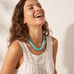 Collier turquoise côtier de rêve, à grosses mailles