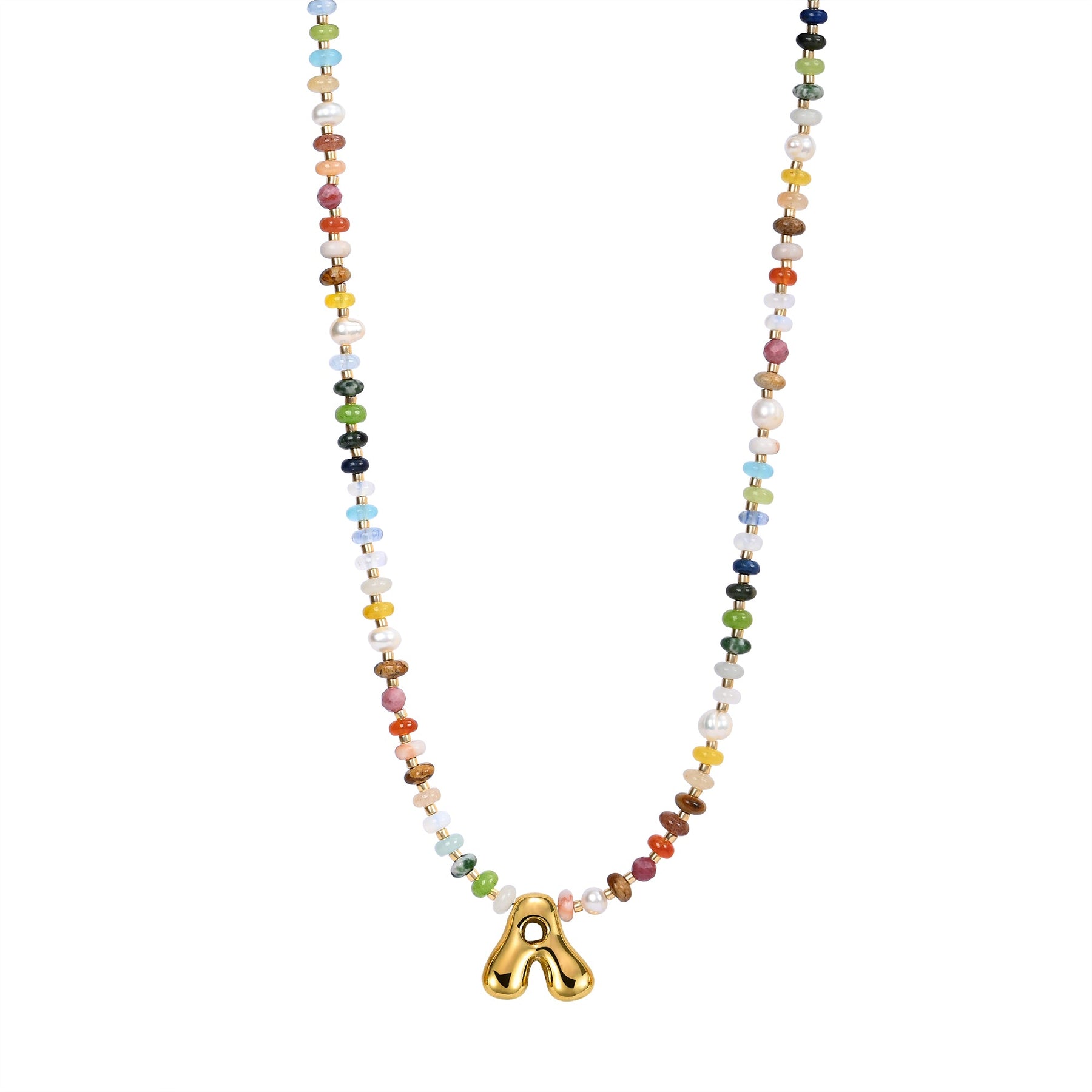 Collier Lettre Bulles Multicolore