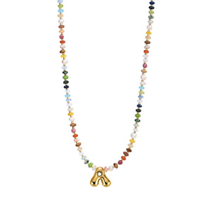Collier Lettre Bulles Multicolore