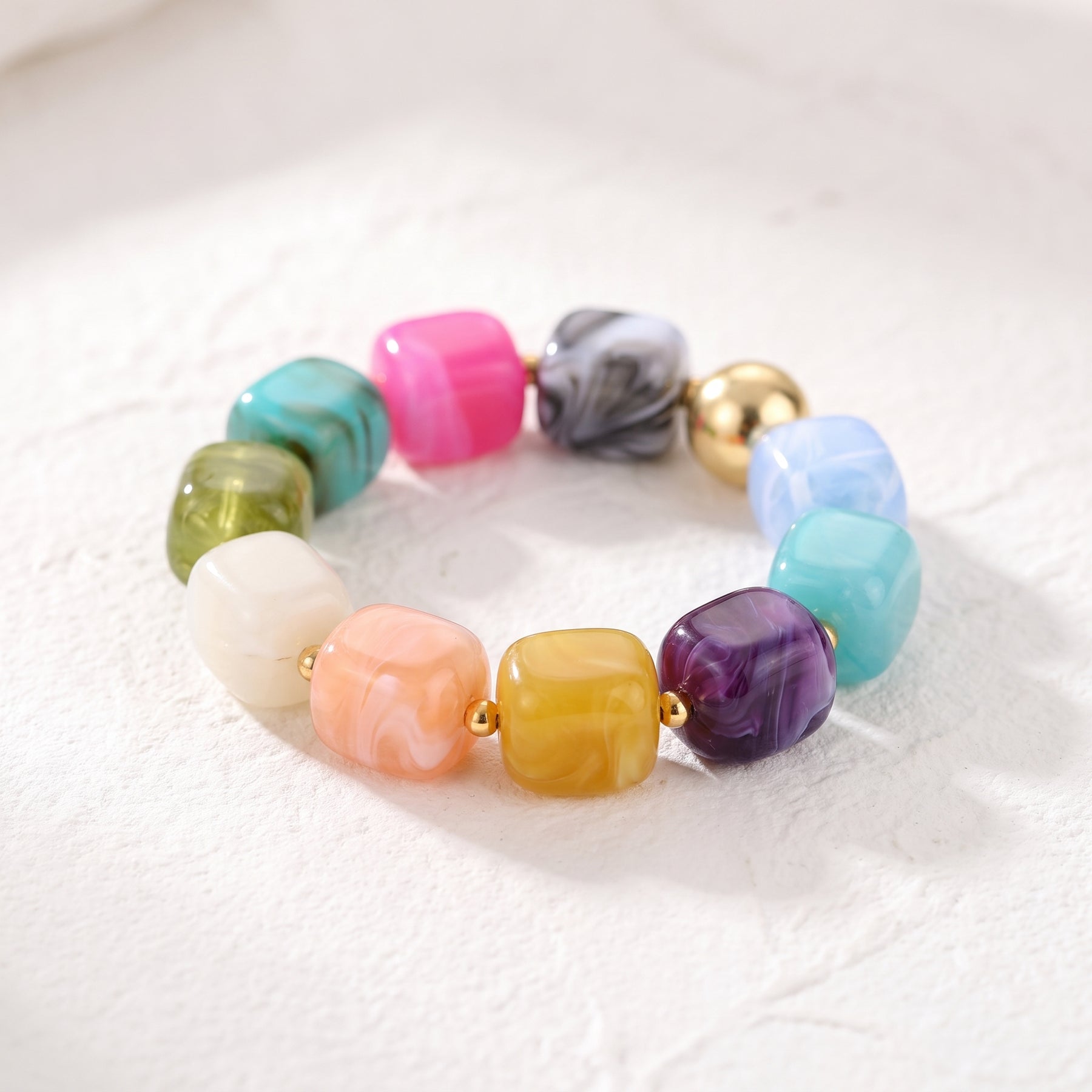 Bracelet côtier fleuri composé de perles chunky
