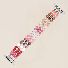 Bracelet extensible en pierre rubis blush Apple Watch