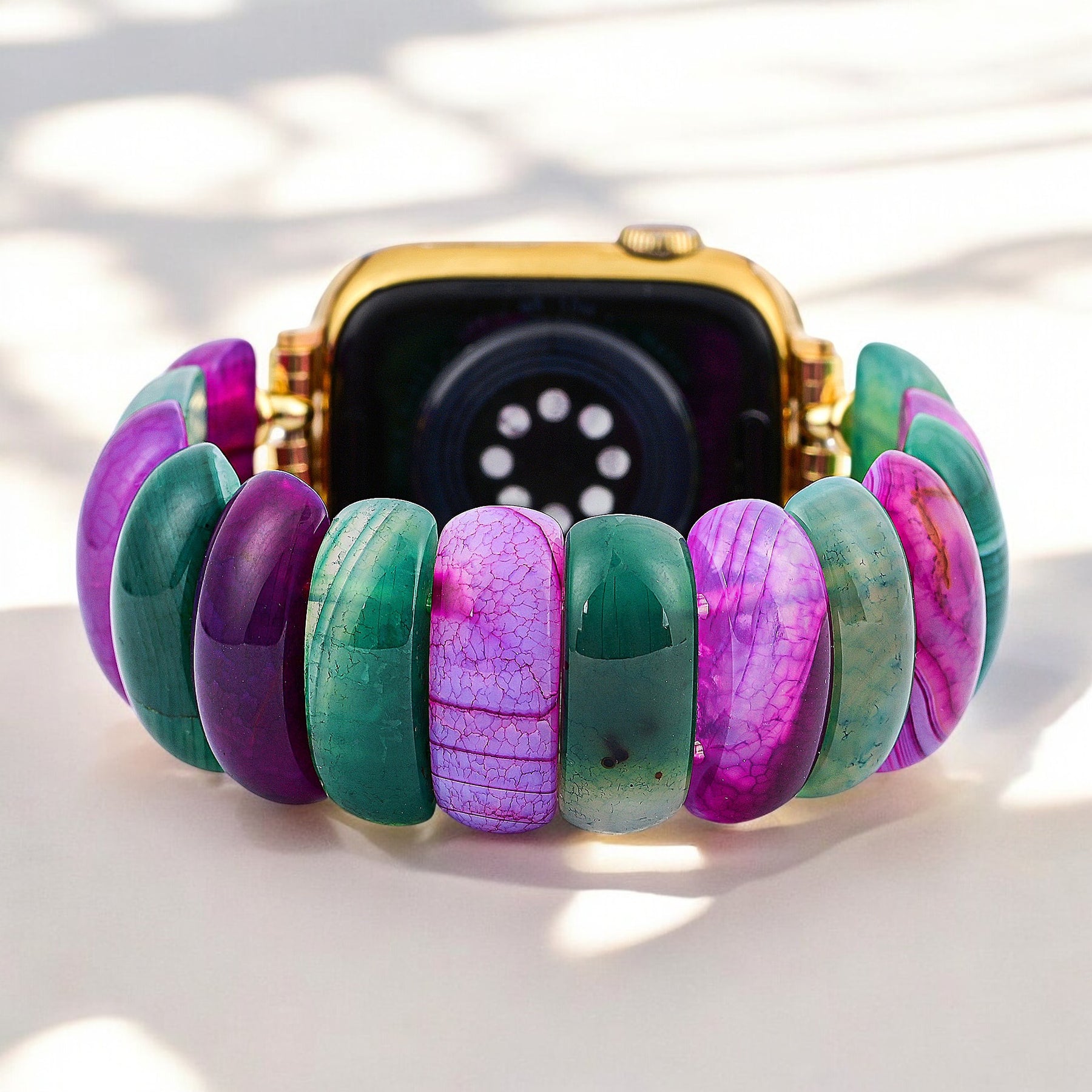 Bohemian Jewel Achat Stretch Apple Watch Armband
