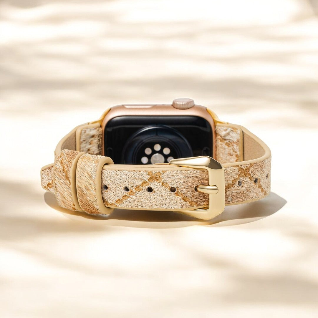 Lederarmband Apple Watch in Treibholzfarben