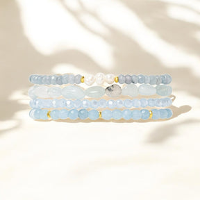 Bracelet Apple Watch Sérénité en jade aigue-marine