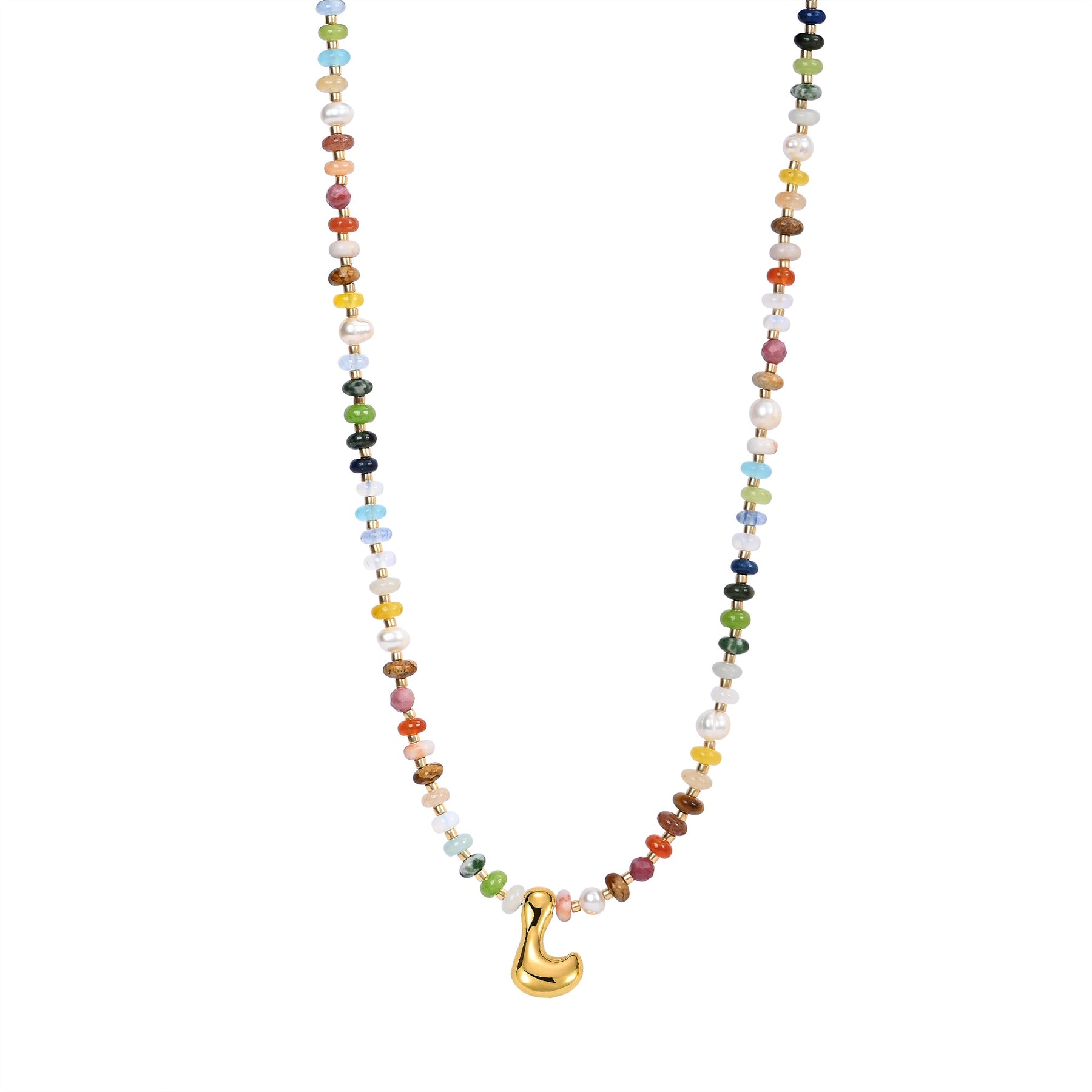Collier Lettre Bulles Multicolore
