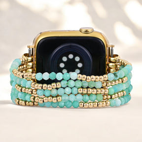 Leuchtendes Amazonit-Stretch-Apple Watch-Armband