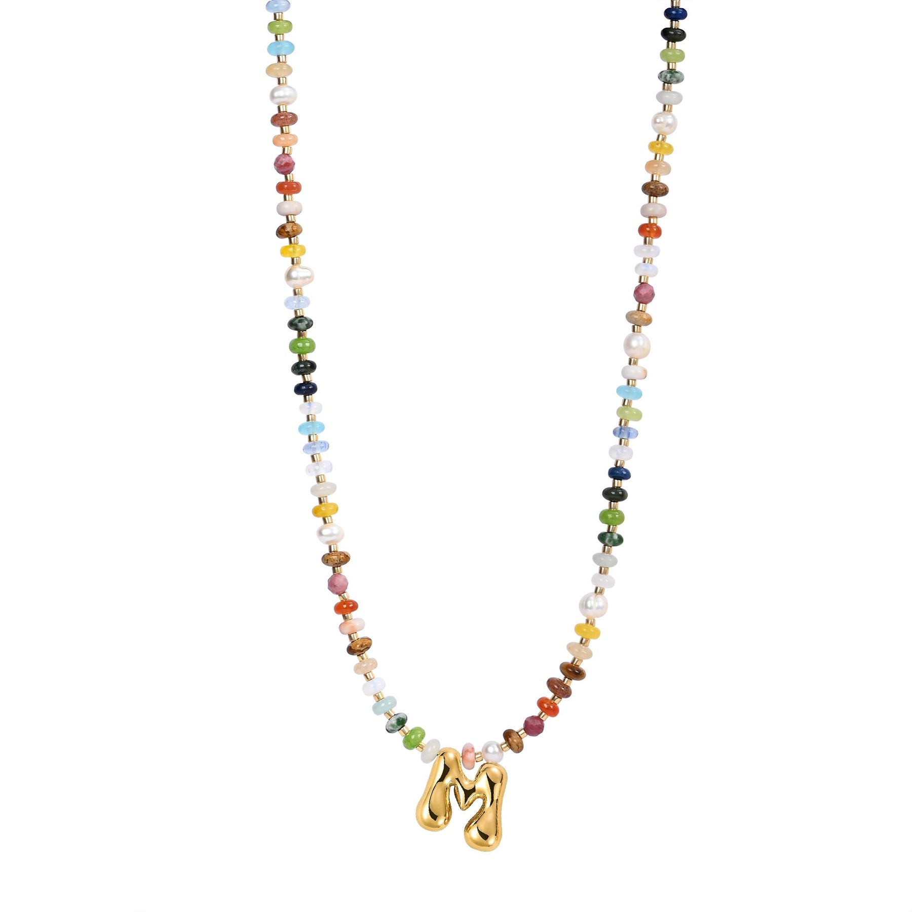 Collier Lettre Bulles Multicolore