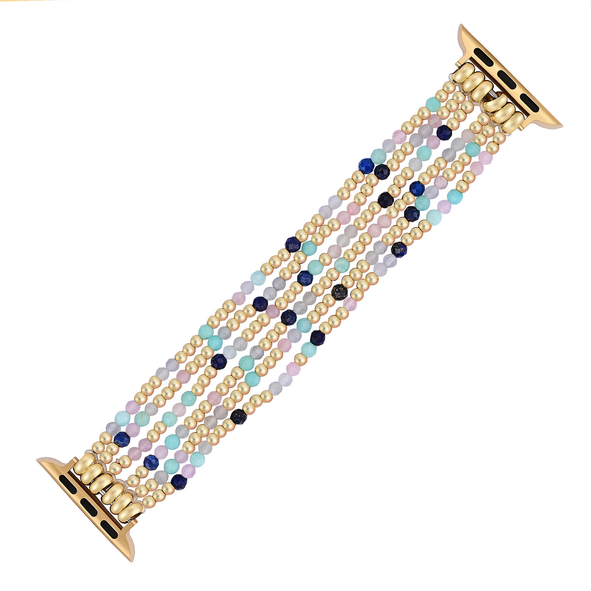 Bracelet extensible en lapis-lazuli et amazonite pour Apple Watch