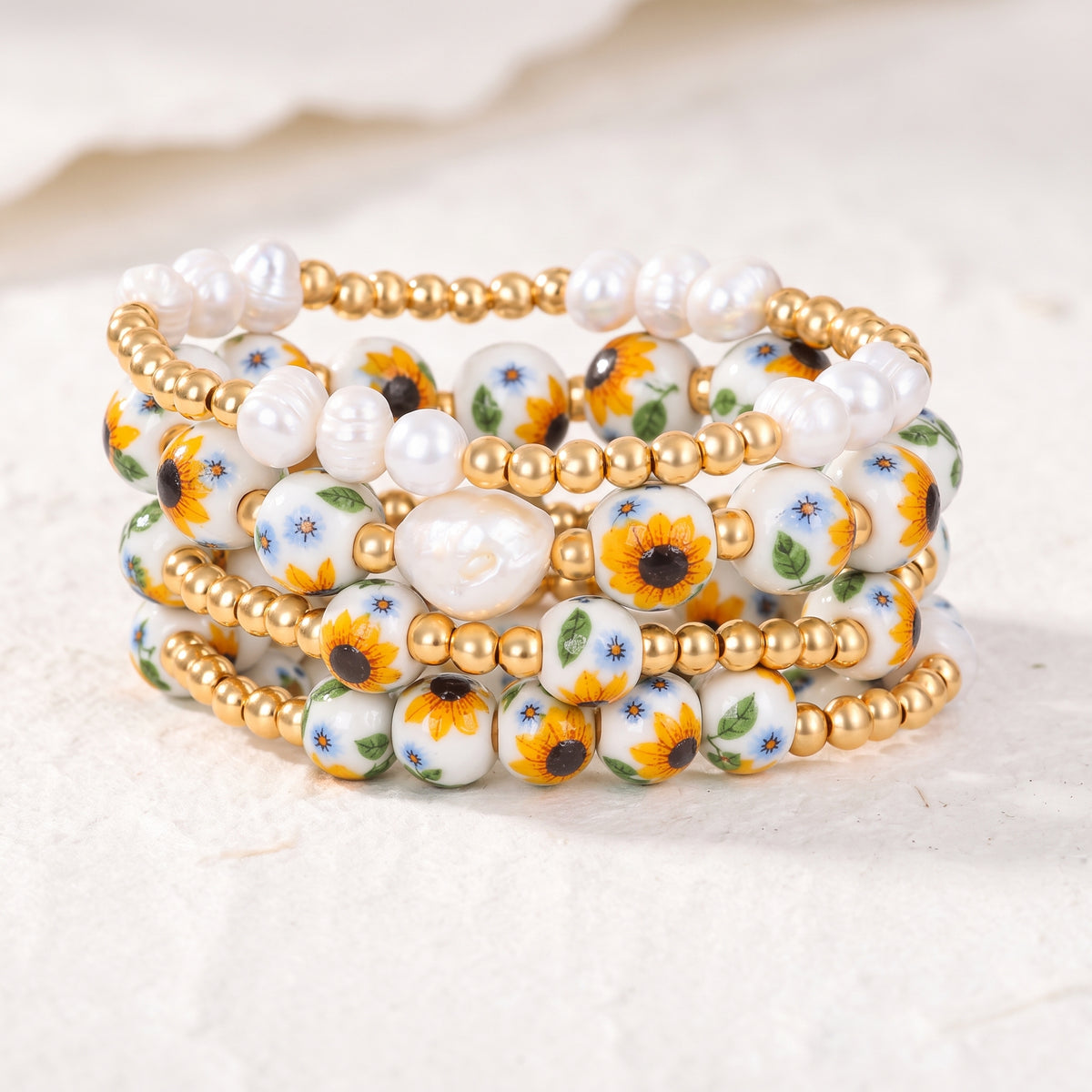 Ensemble de bracelets Porcelain Garden Sunlit Bloom
