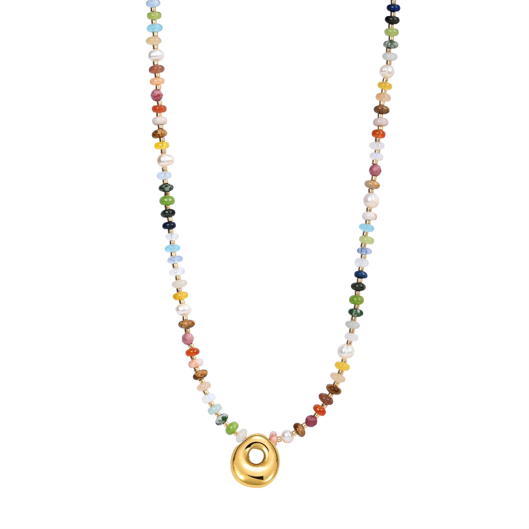 Collier Lettre Bulles Multicolore