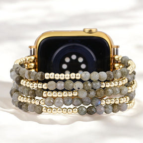 Bracelet extensible magique en labradorite pour Apple Watch