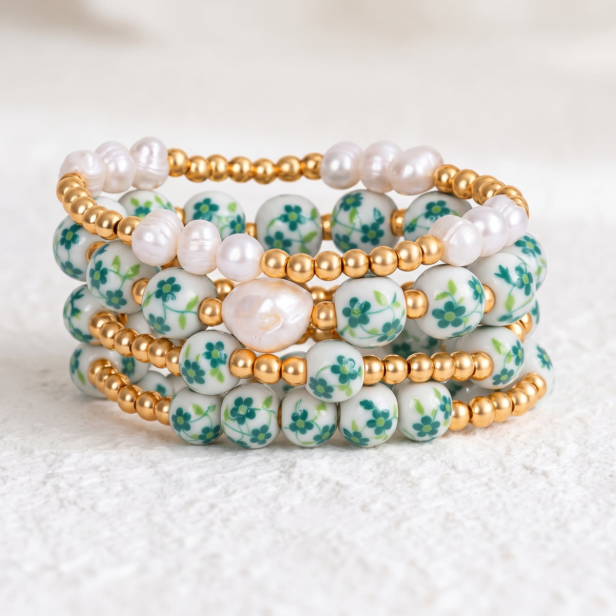Set de bracelets Porcelain Garden Emerald Grove