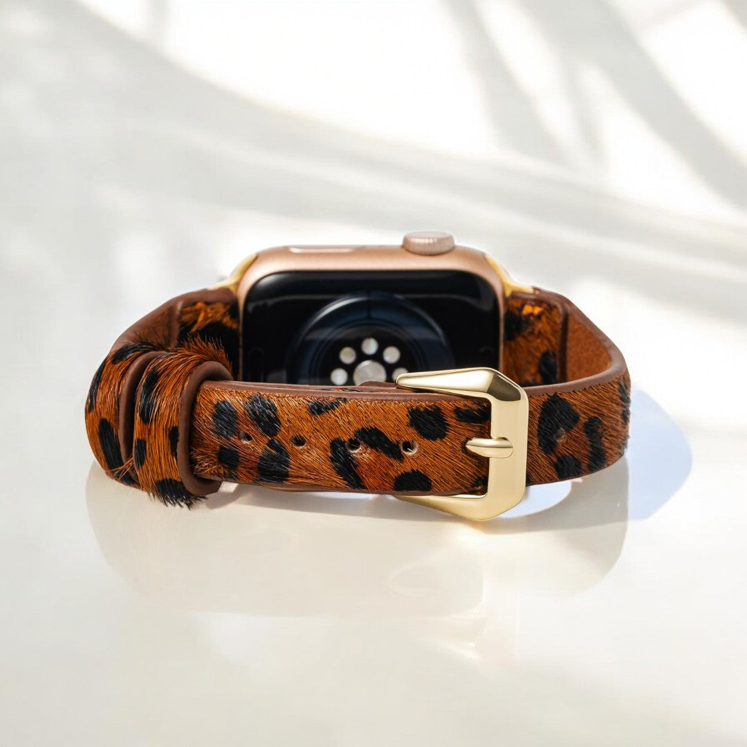 Panthera Braunes Lederarmband für Apple Watch