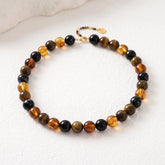 Collier épais en perles marron