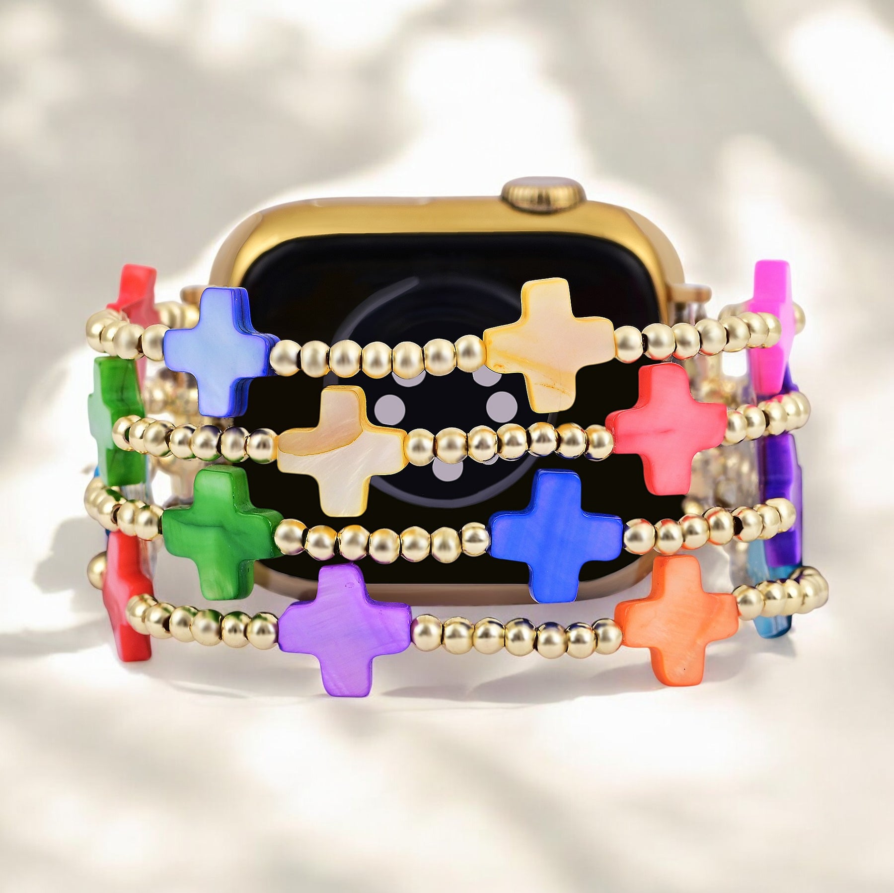 Stretch-Armband Apple Watch mit Chakra-Kreuz