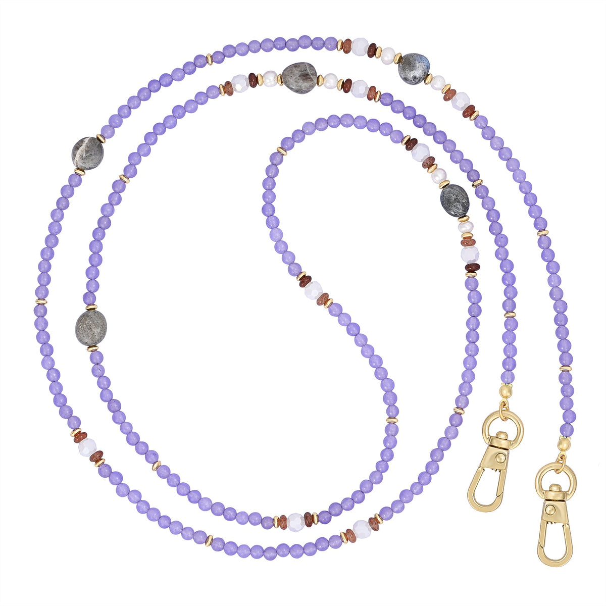 Chaîne de téléphone en labradorite lavande