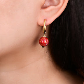 Crimson Orbit Sprenkel Kugel Creolen