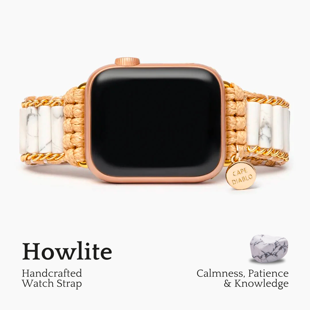 Bracelet Apple Watch en Howlite céleste