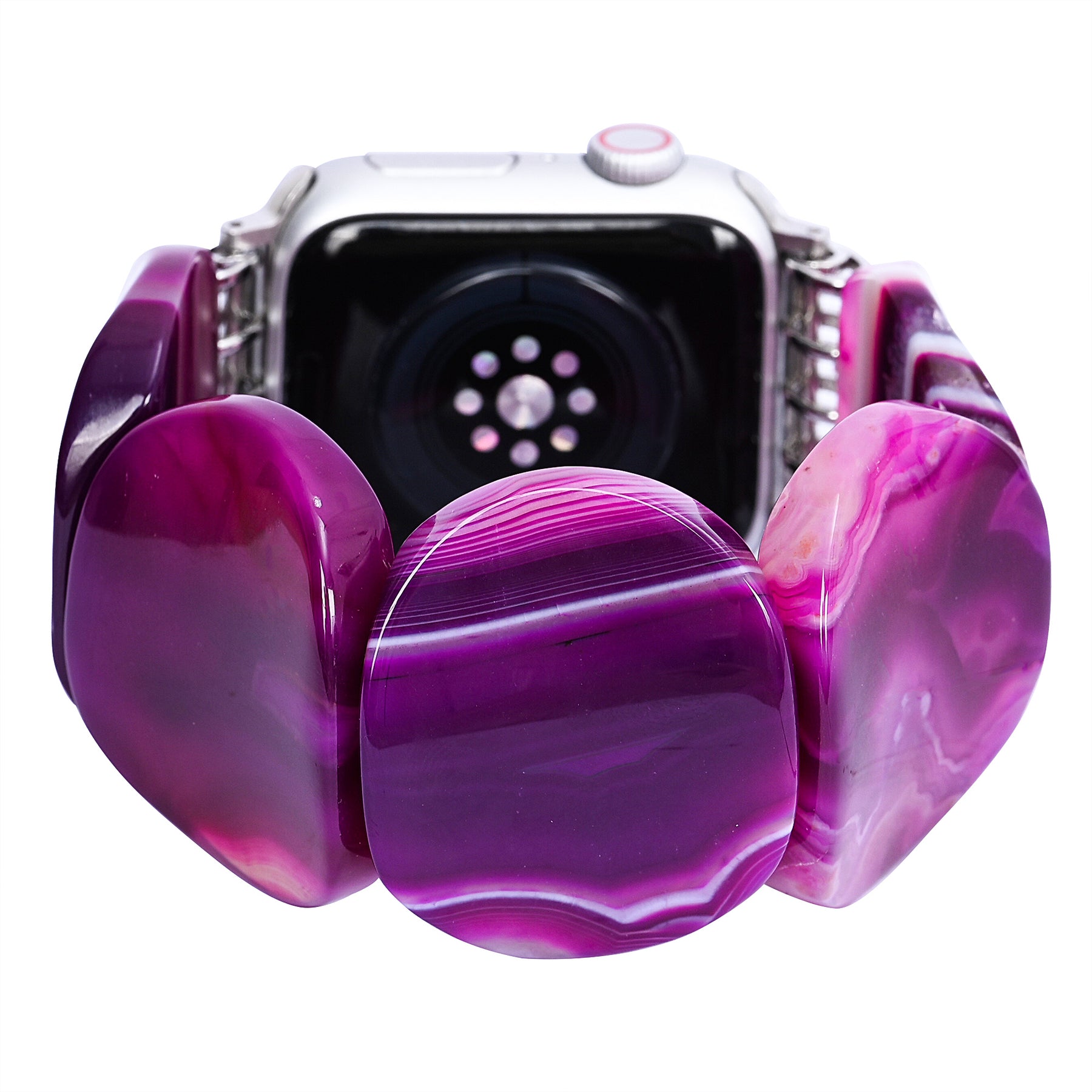 Mystic Pflaume Achat Stretch Apple Watch Armband