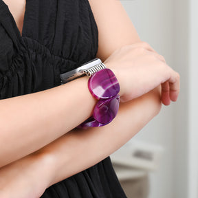Mystic Pflaume Achat Stretch Apple Watch Armband