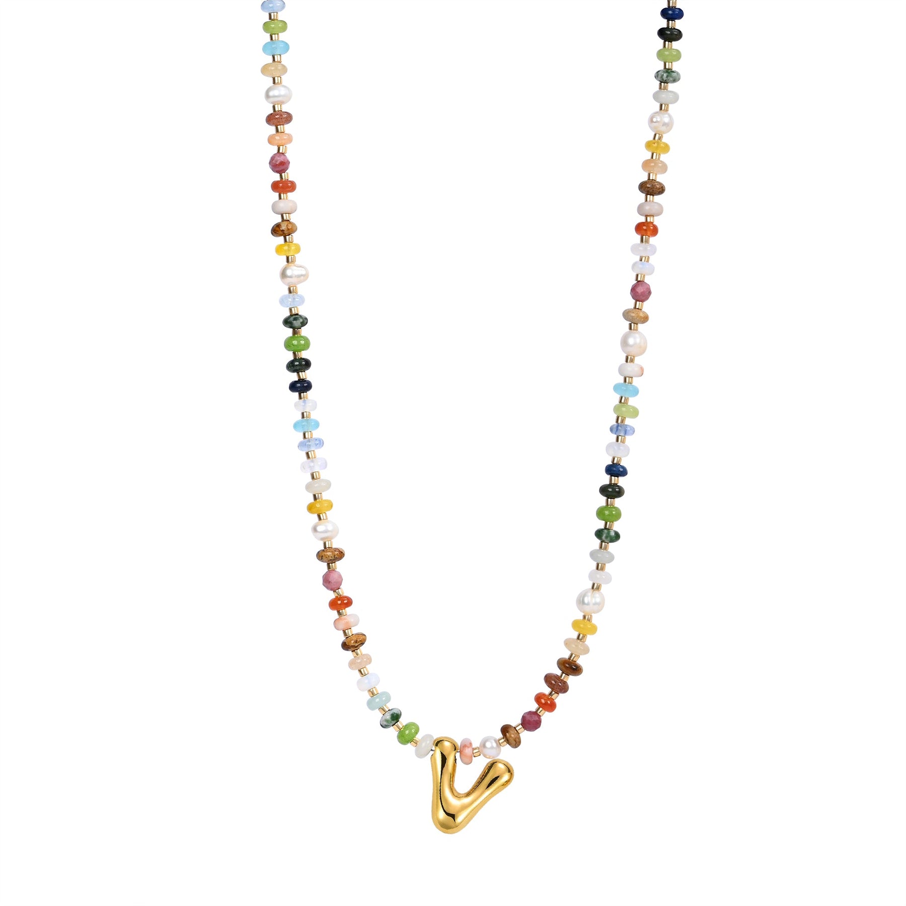 Collier Lettre Bulles Multicolore