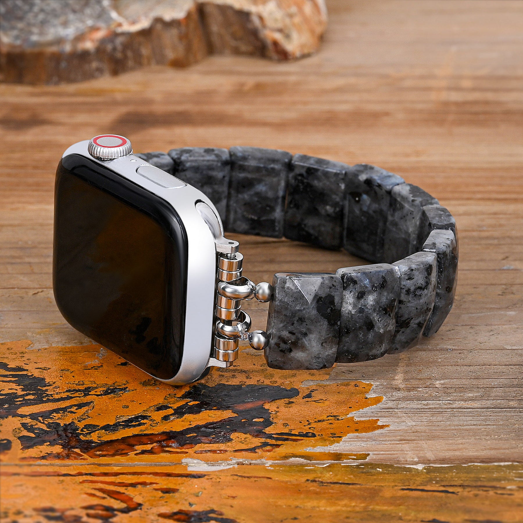 Mitternachts-Balance-Stein-Stretch-Armband für Apple Watch