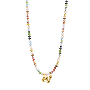 Collier Lettre Bulles Multicolore