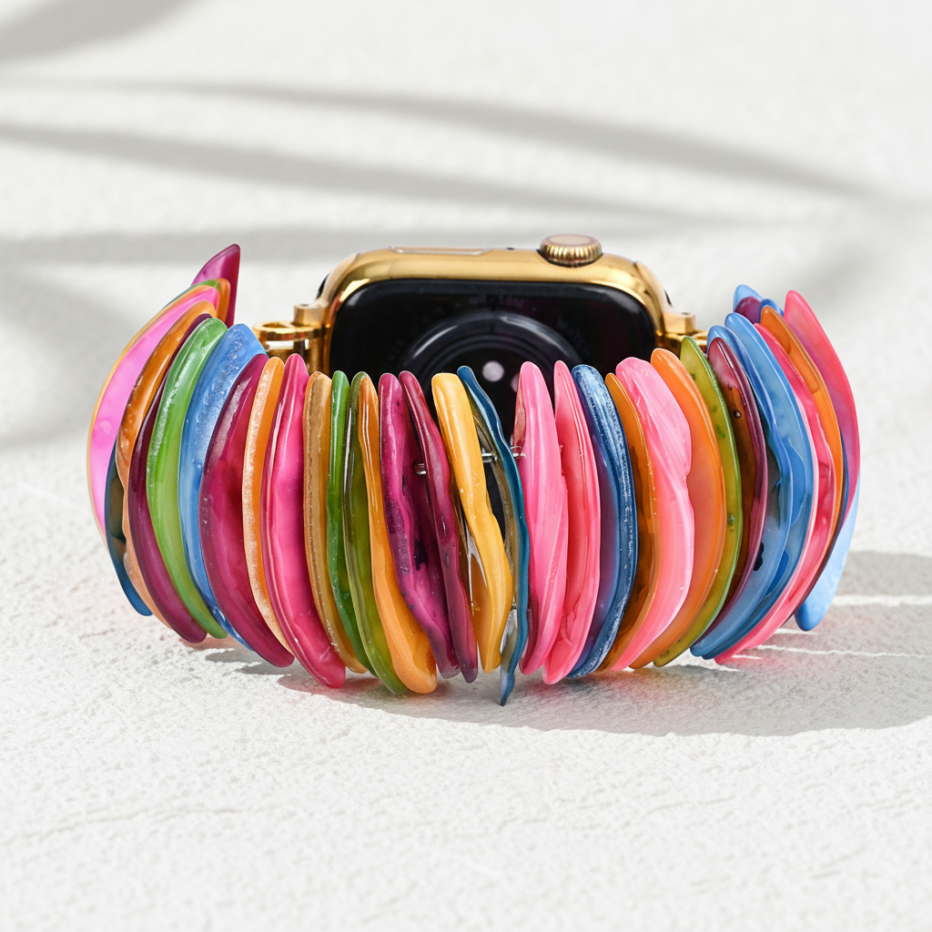 Goldfarbener Dopamin-Schale dehnbarer Apple Watch Armband