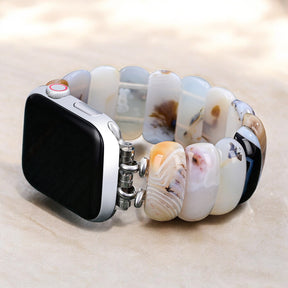 Elfenbein-Dünenachat Stretch Apple Watch Armband