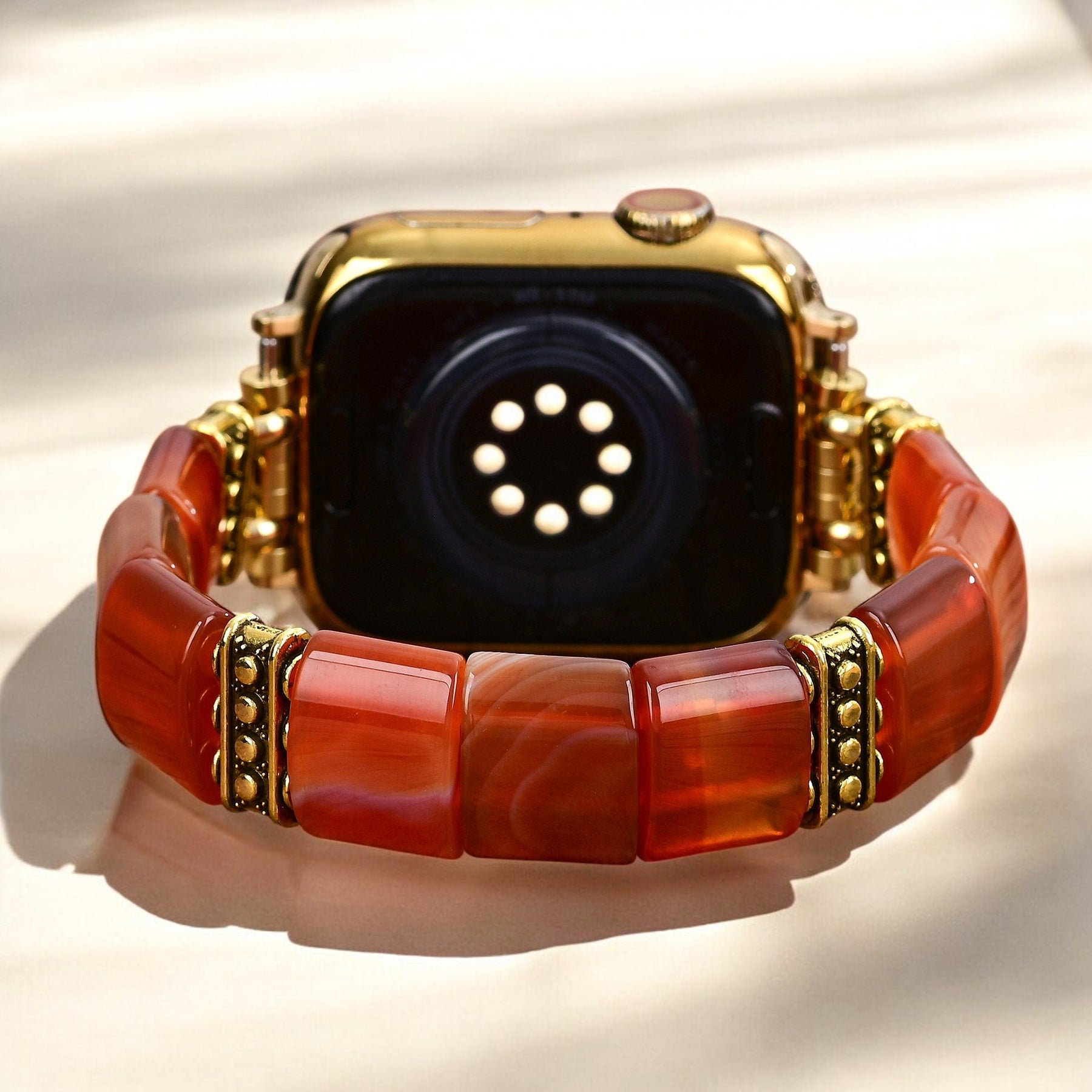 Bracelet extensible en agate flamme sereine pour Apple Watch