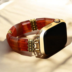 Bracelet extensible en agate flamme sereine pour Apple Watch