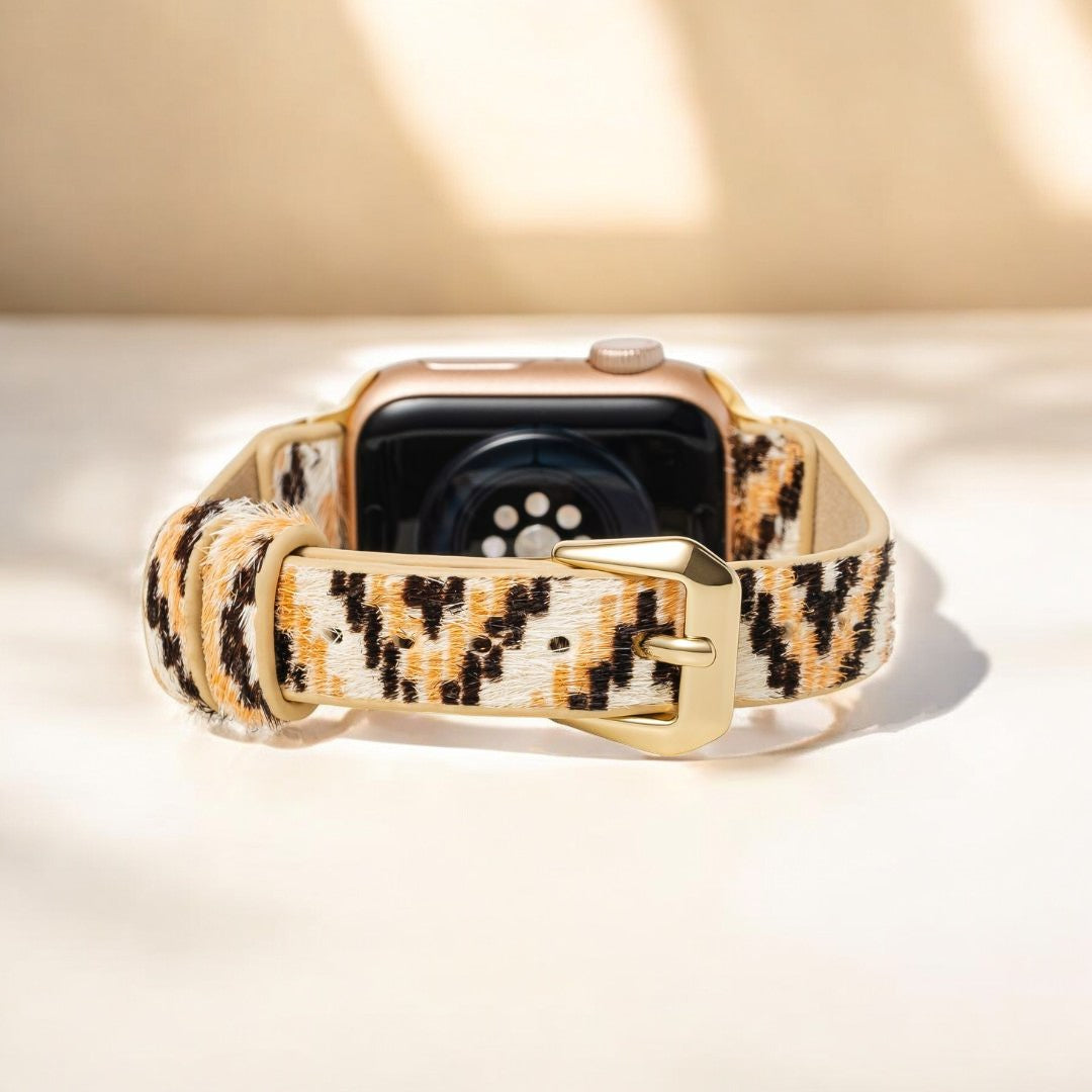 Ebenholzfarbenes Escalade-Lederarmband für Apple Watch