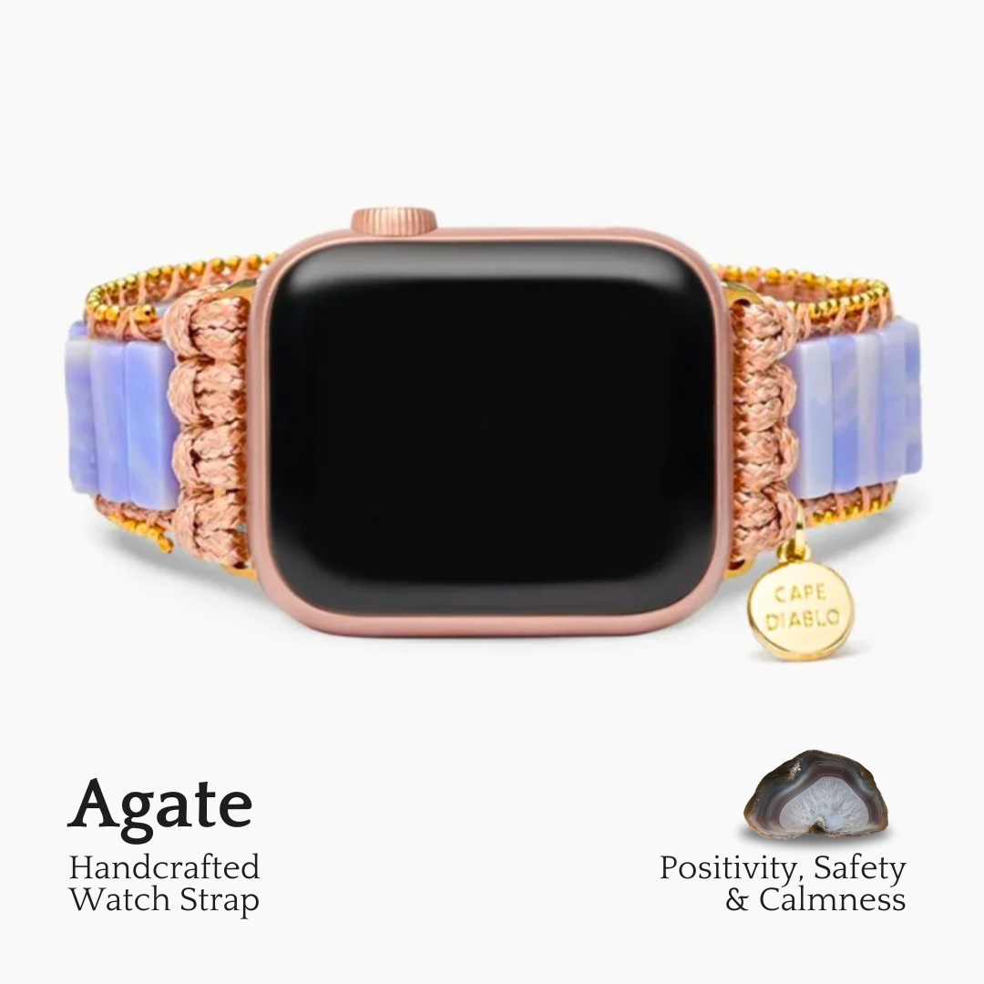 Bracelet en agate prune pour Apple Watch