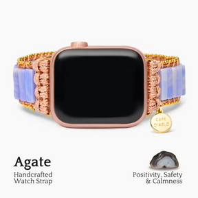Bracelet de montre Apple en agate prune