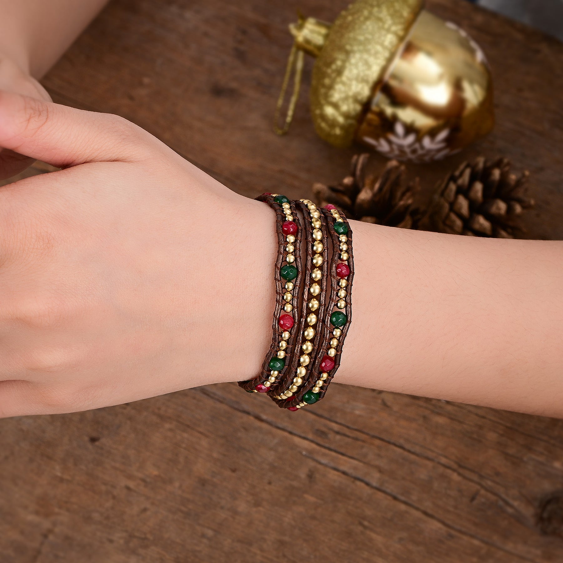 Frohe Weihnachten Herz Wickelarmband