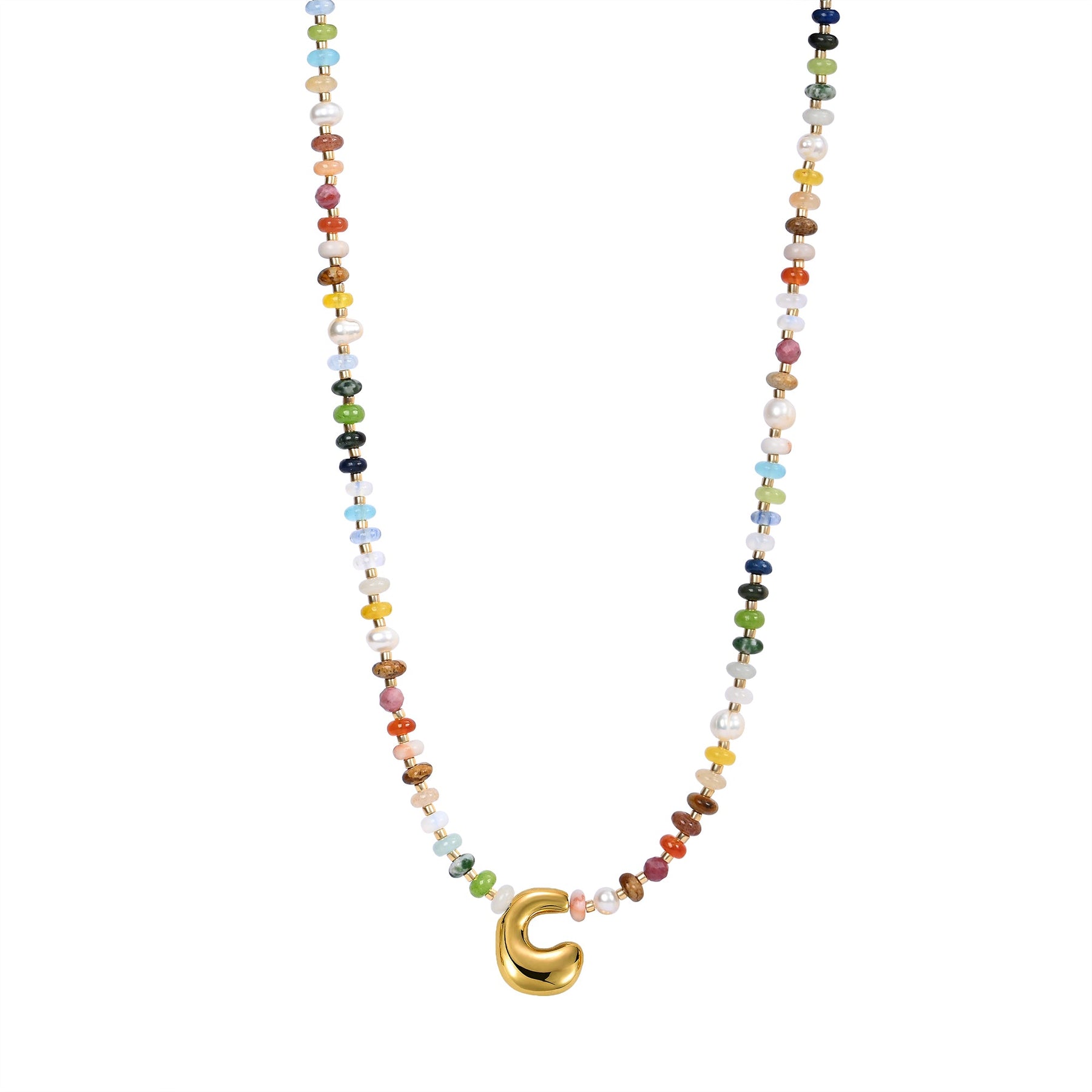 Collier Lettre Bulles Multicolore