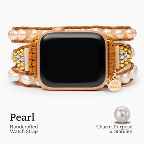 Bracelet Apple Watch gracieux en perles d'eau douce