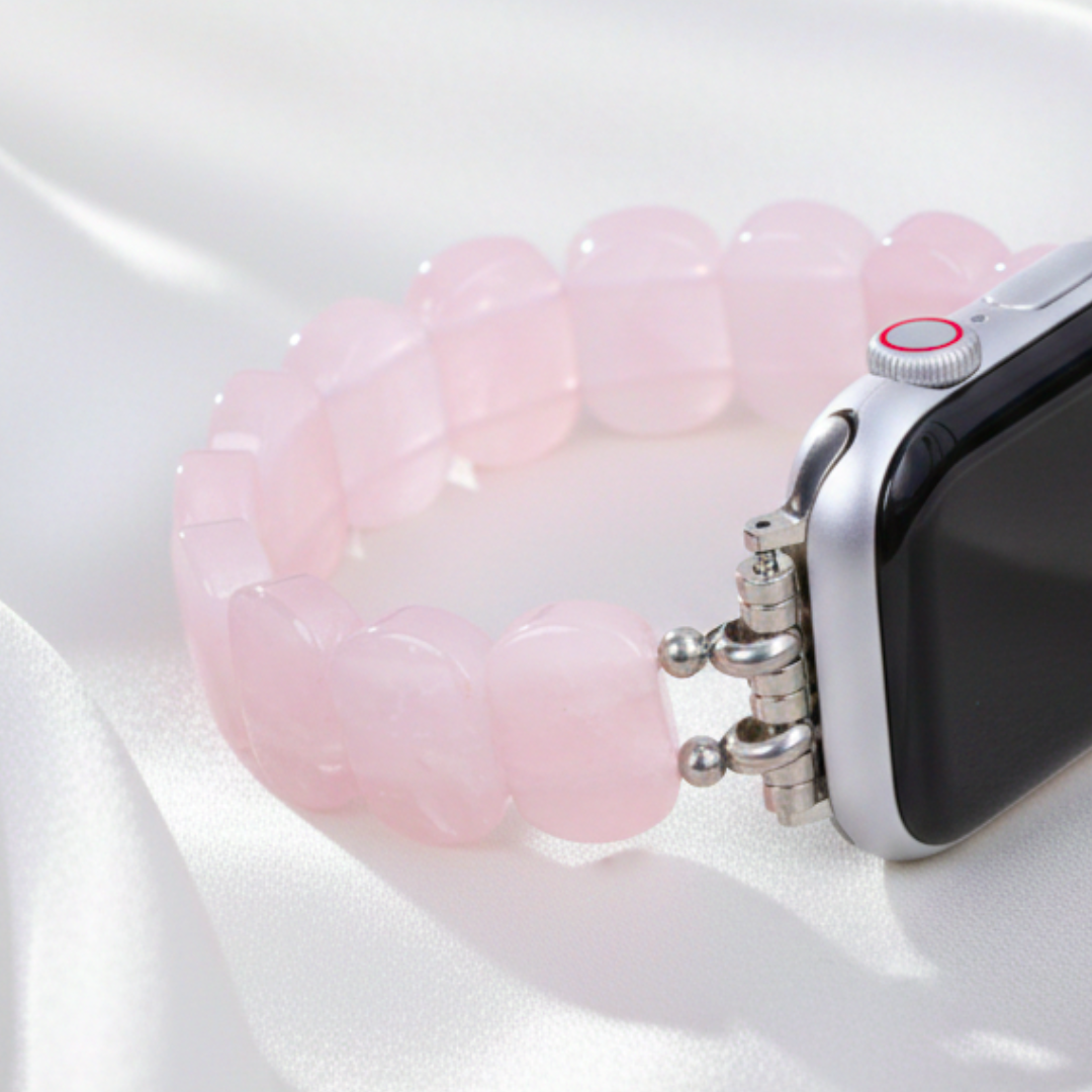 Bracelet extensible en quartz rose doux pour Apple Watch