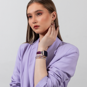 Amethyst Aura Achat Stretch Apple Watch Armband