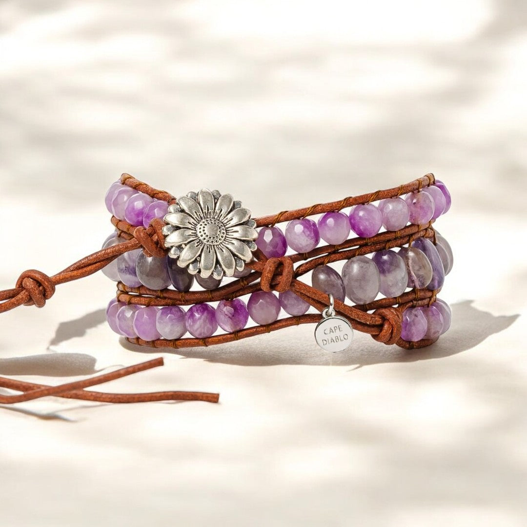 Mystischer Amethyst Kunsthandwerker Wickelarmband