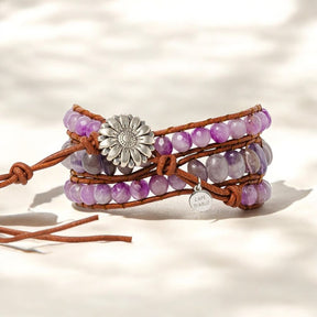 Mystischer Amethyst Kunsthandwerker Wickelarmband