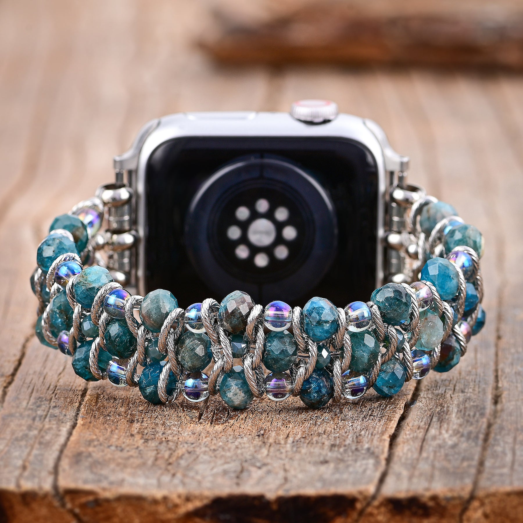 Bracelet tressé Apatite Azure pour Apple Watch