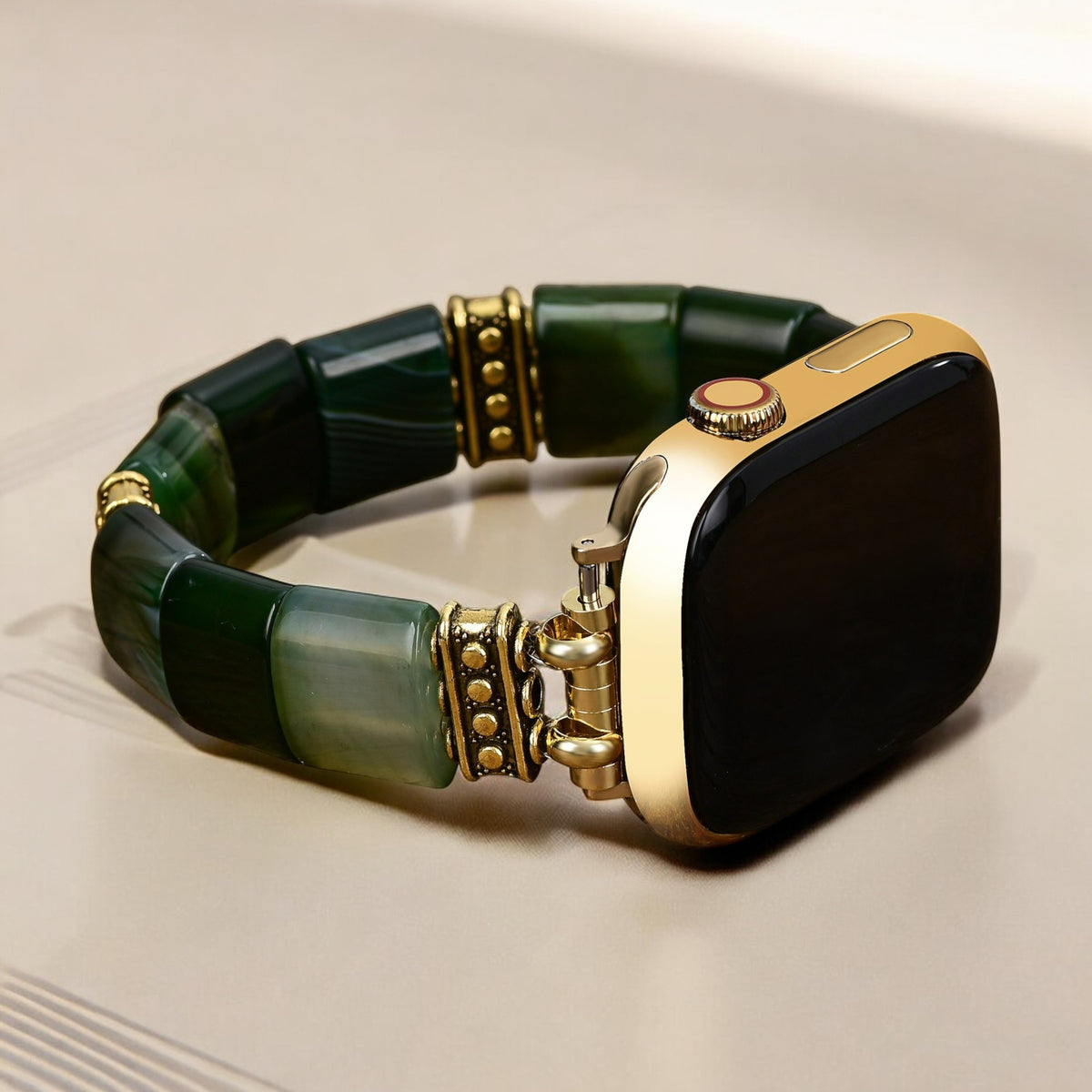 Evergreen Serenity Agate Stretch Apple Watch Armband