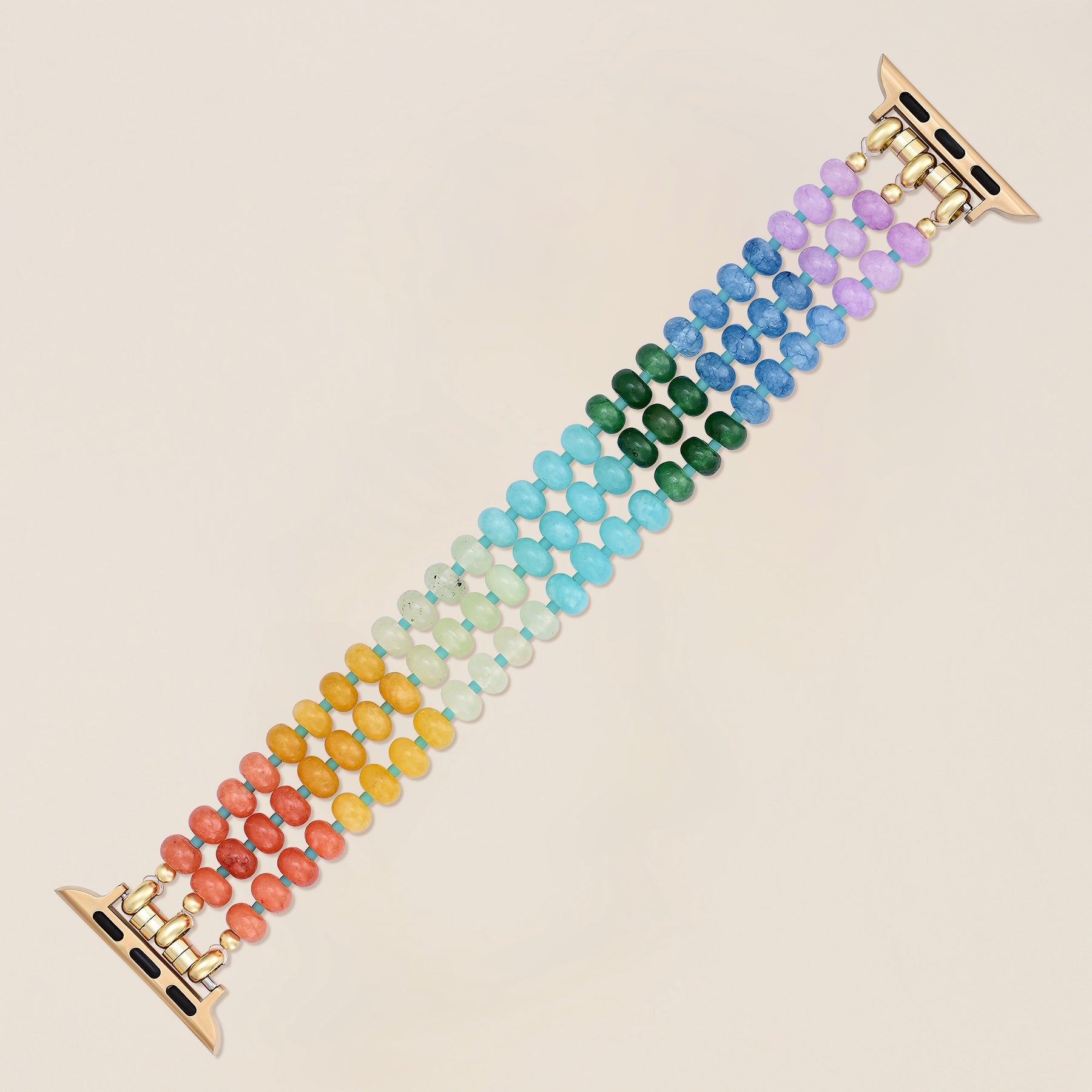 Rainbow Glow Stone Stretch Apple Watch Armband