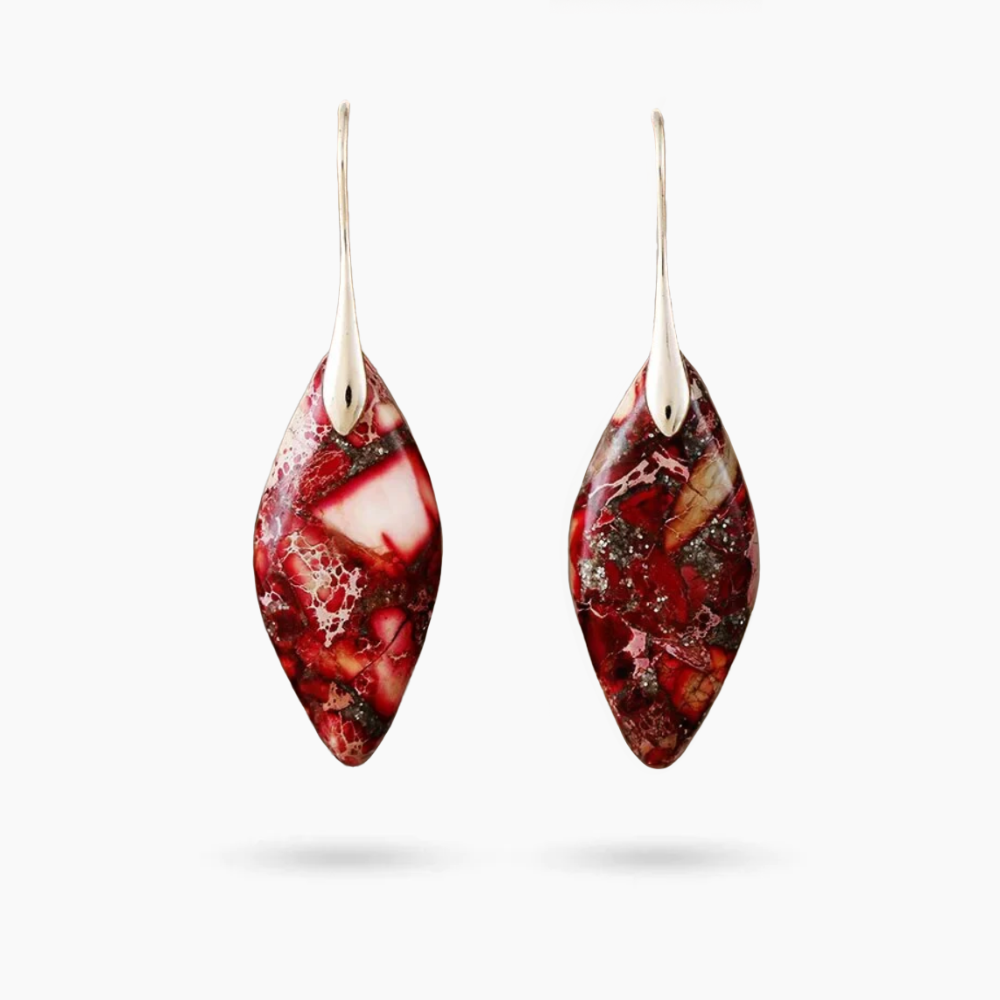 Boucles d'oreilles Rubis Terre Jaspe