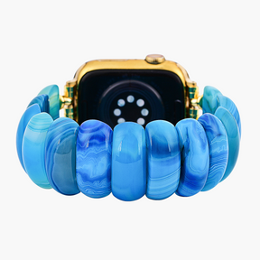 Blue Lagoon Achat Stretch Apple Watch Armband