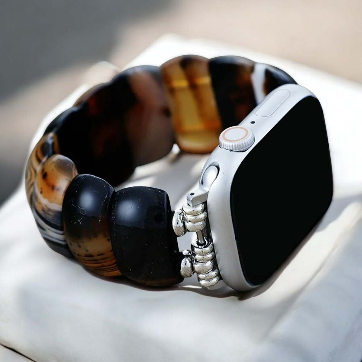 Bracelet extensible Bohemian Onyx Elegance pour Apple Watch