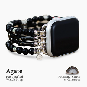 Bracelet Apple Watch extensible en agate clair de lune