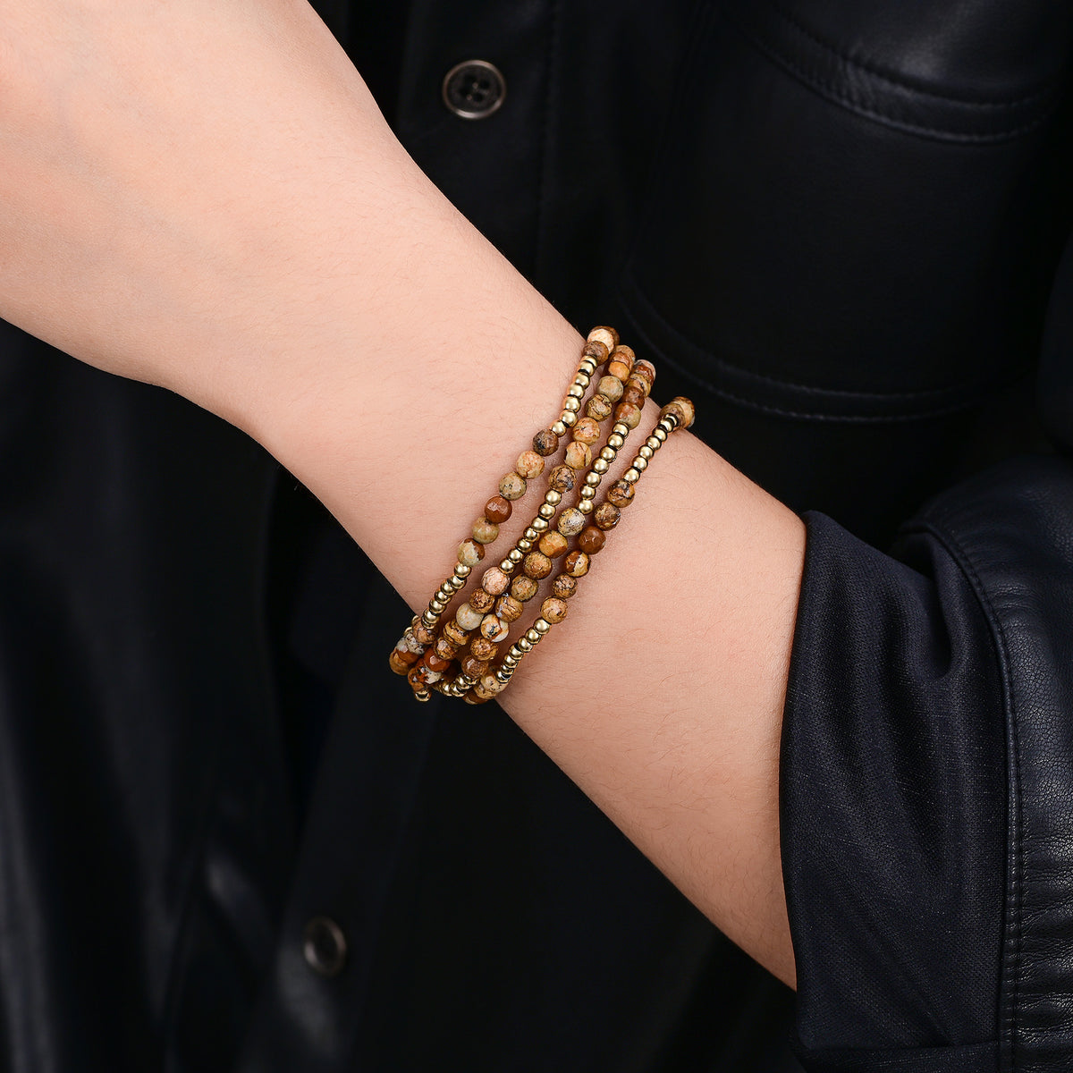 Golden Earth Jasper Armband Set